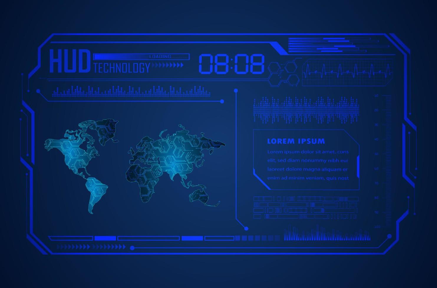 fundo de tecnologia hud moderno vetor