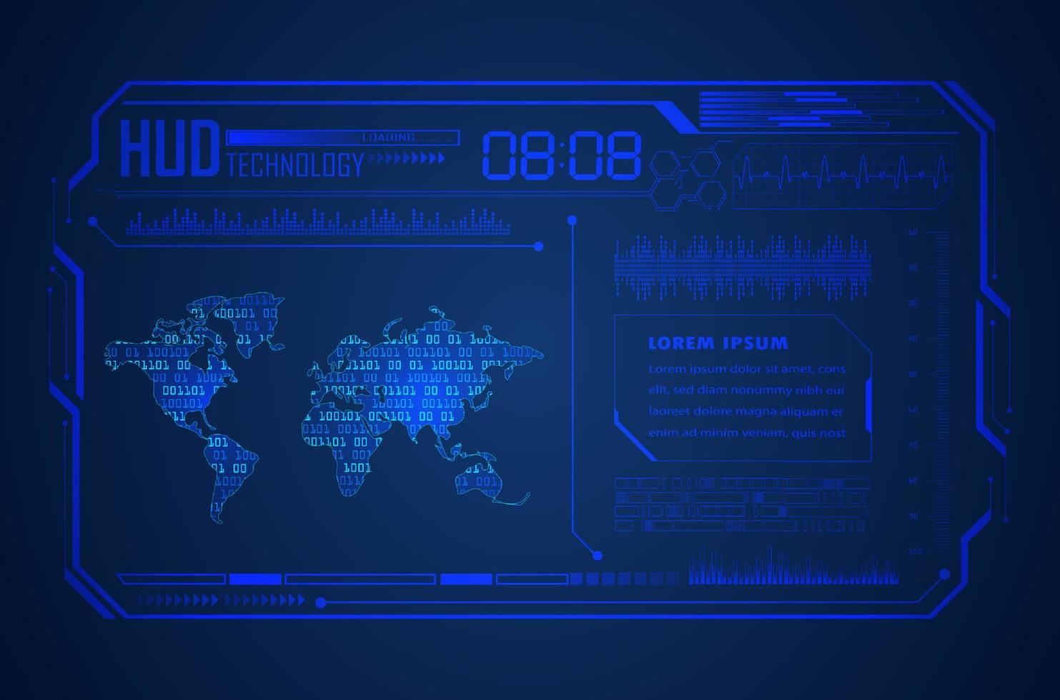 fundo de tecnologia hud moderno vetor