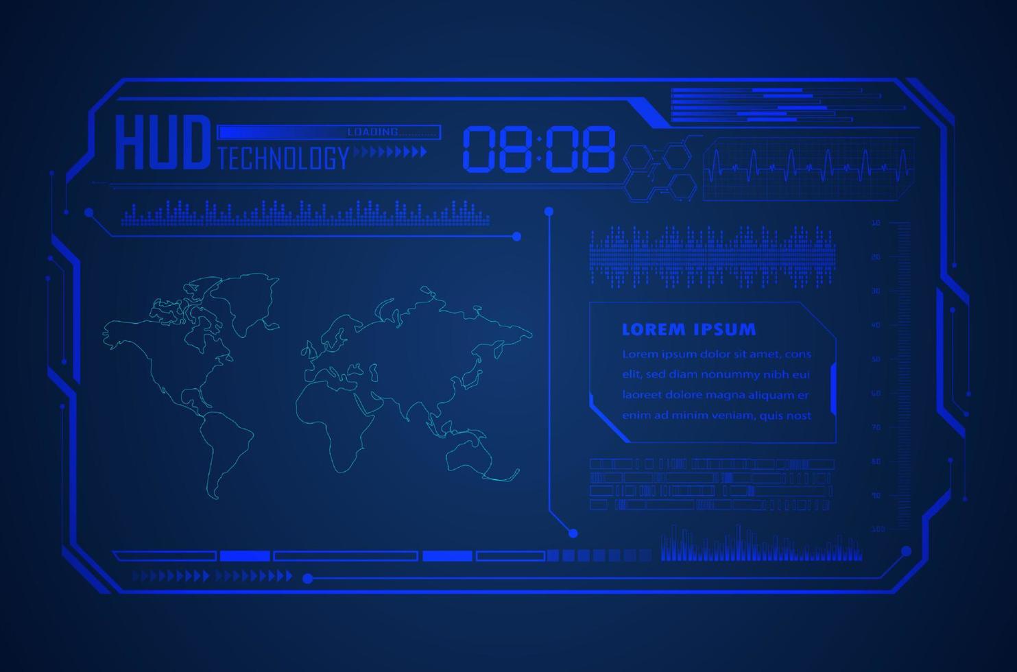 fundo de tecnologia hud moderno vetor