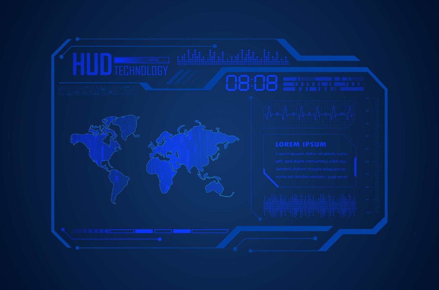 fundo de tecnologia hud moderno vetor