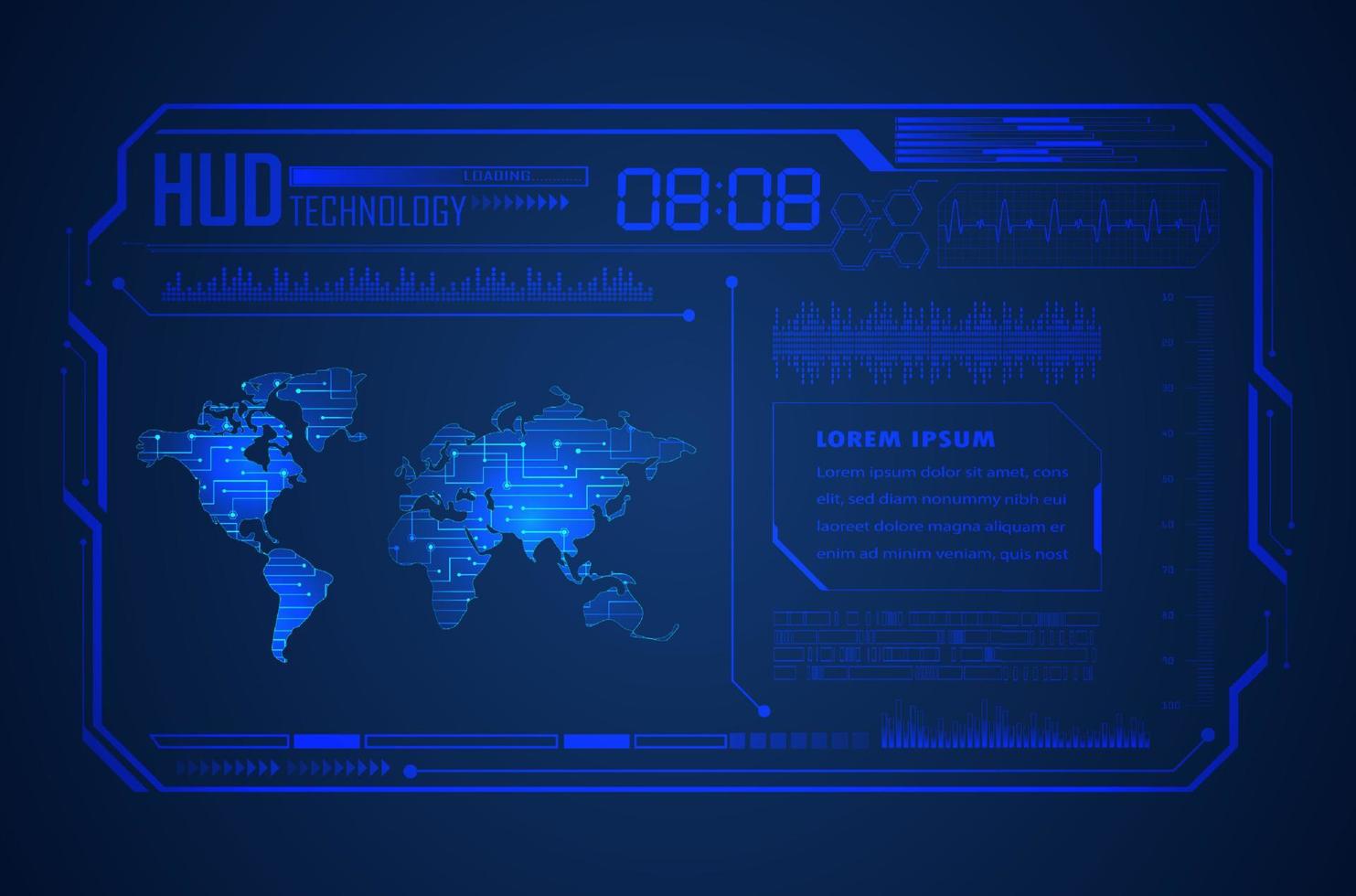 fundo de tecnologia hud moderno vetor