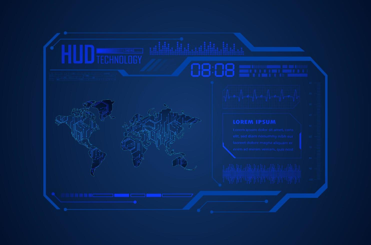 fundo de tecnologia hud moderno vetor