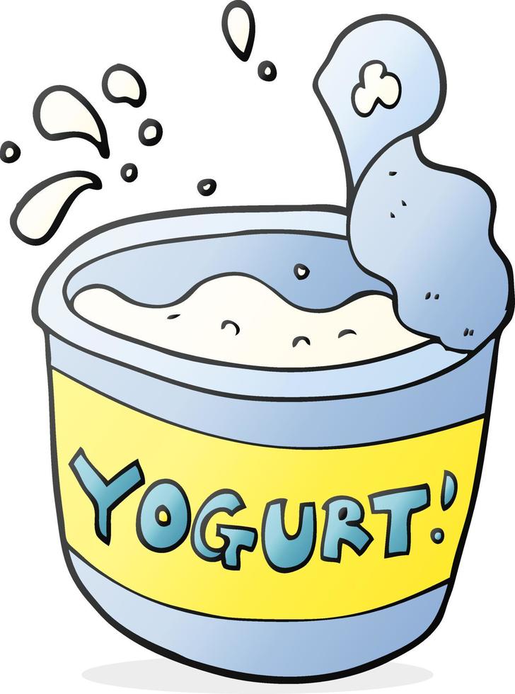 iogurte de desenho animado de personagem doodle vetor