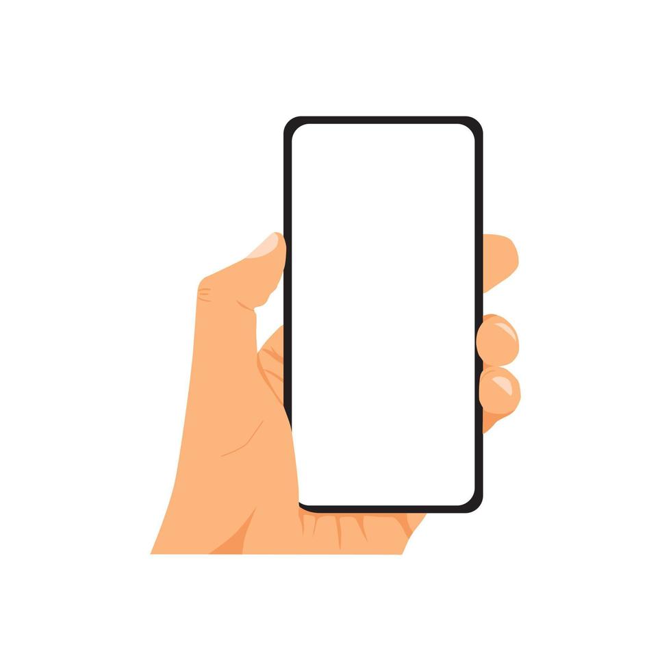 ilustração vetorial de pessoa segurando o smartphone, mão segurando o smartphone vetor