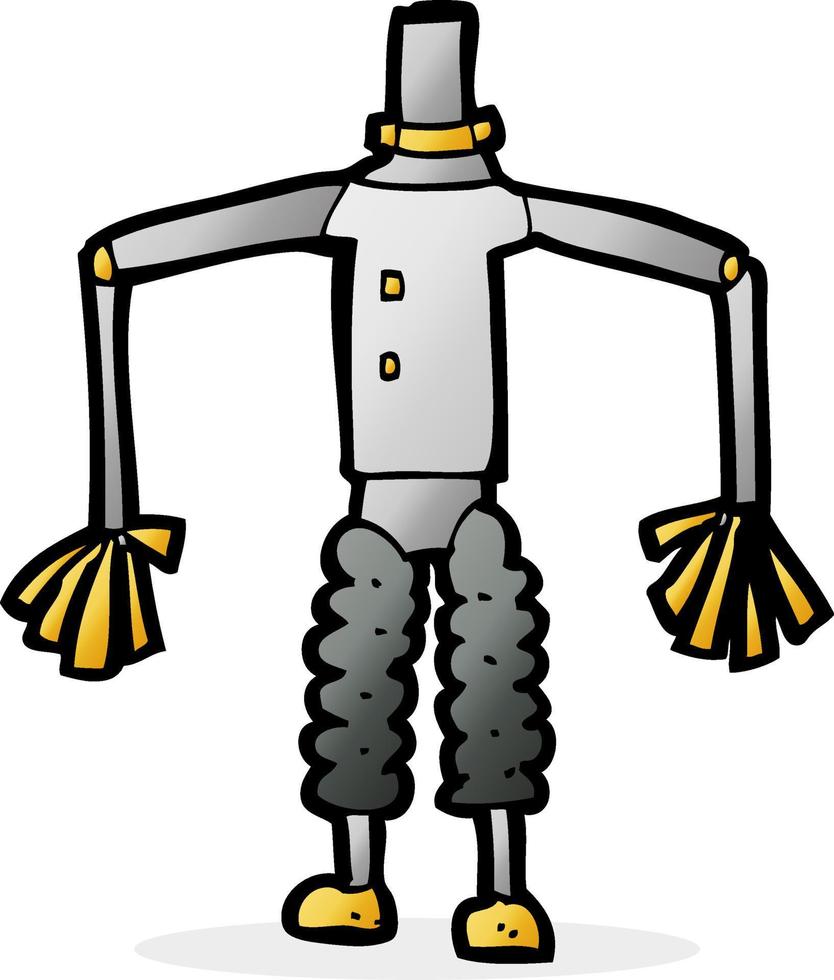 corpo de robô de desenho animado de personagem doodle vetor