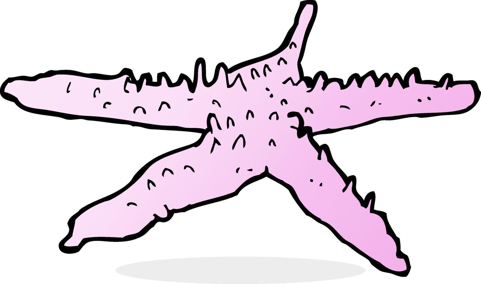 doodle cartoon estrela do mar vetor