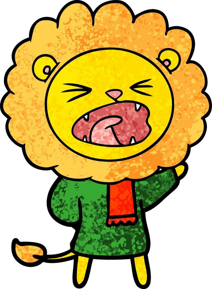 personagem de desenho animado leão vetor