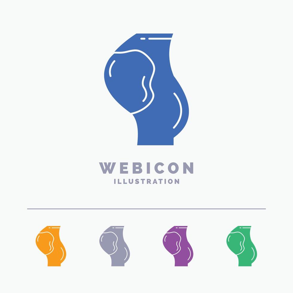 gravidez. grávida. bebê. obstetrícia. modelo de ícone de web glifo de 5 cores feto isolado no branco. ilustração vetorial vetor
