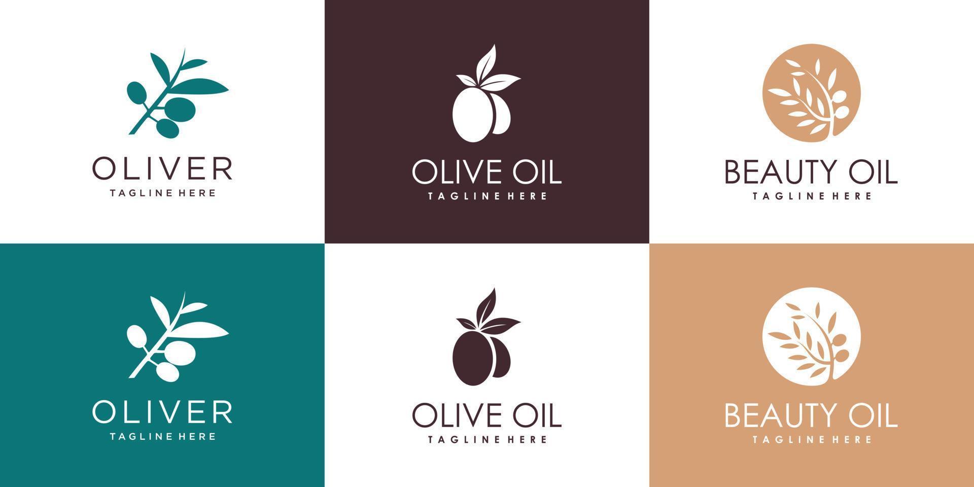 coleção de logotipo de azeite e beleza para vetor premium da empresa