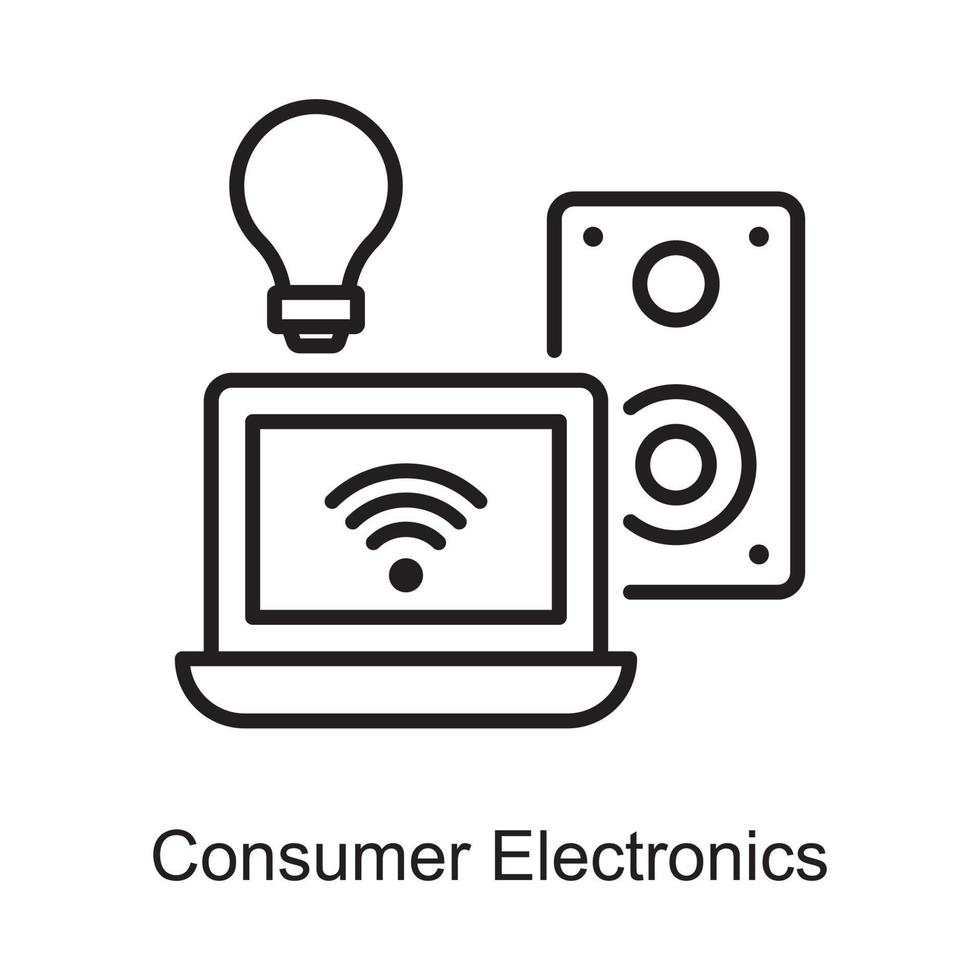 ilustração de design de ícone de contorno de vetor de eletrônicos de consumo. símbolo de internet das coisas no arquivo eps 10 de fundo branco