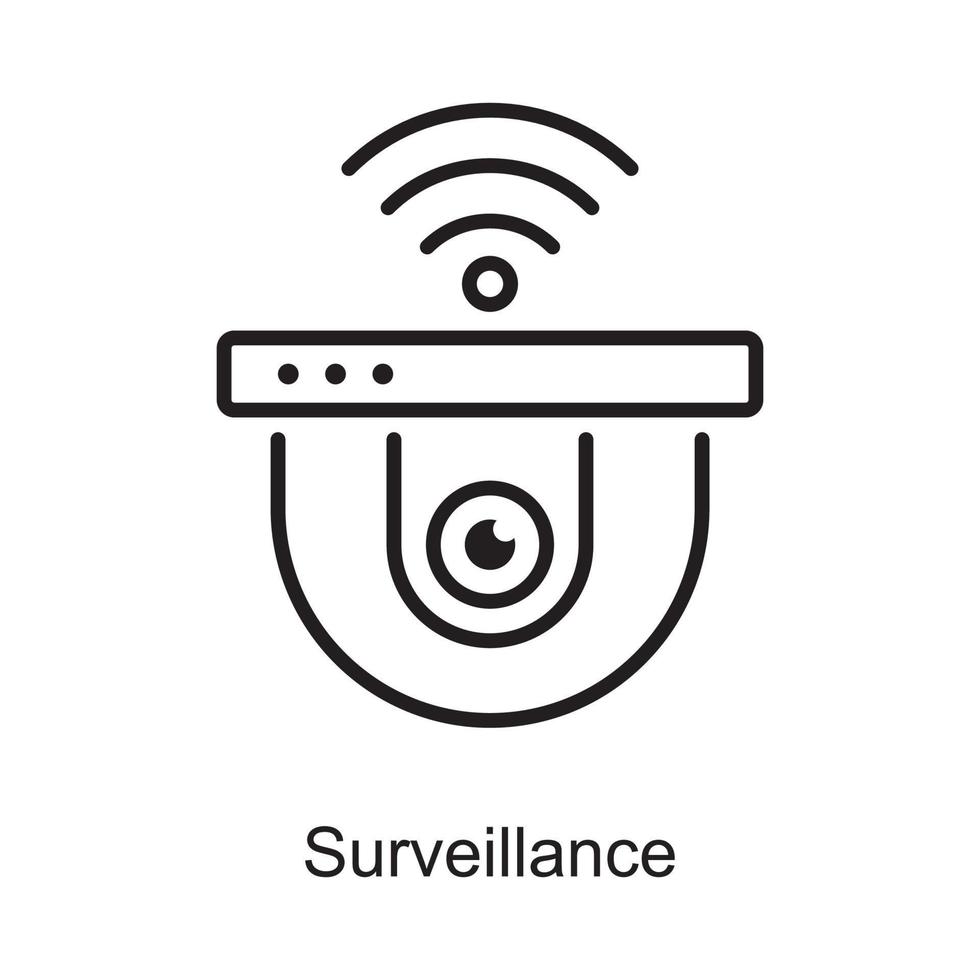 ilustração do projeto do ícone do contorno do vetor de vigilância. símbolo de internet das coisas no arquivo eps 10 de fundo branco