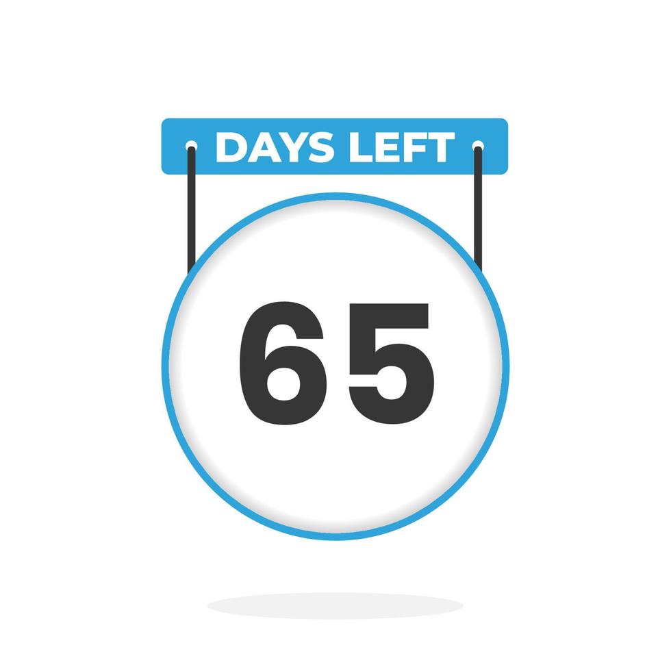Faltam 65 dias para contagem regressiva para promoção de vendas. Faltam 65 dias para o banner de vendas promocional vetor