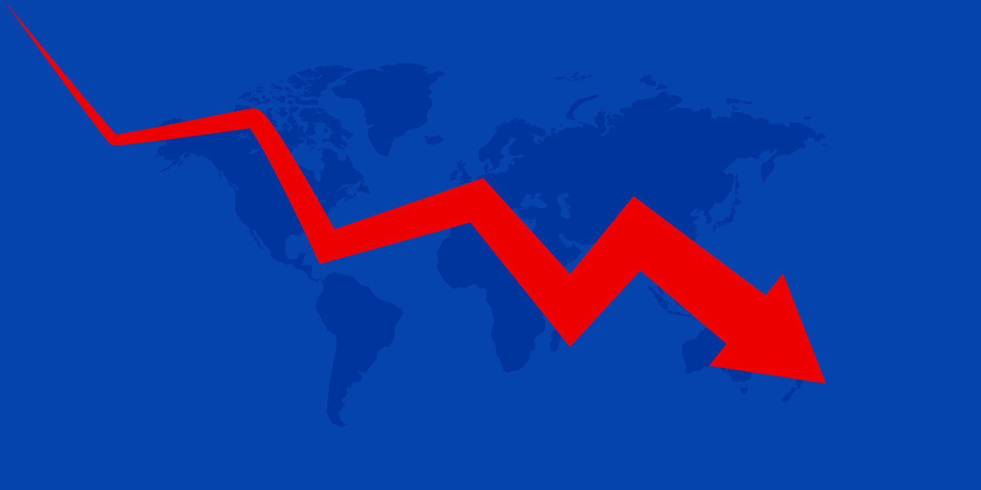 fundo economia recessão vetor crise finanças, gráfico para baixo do mercado