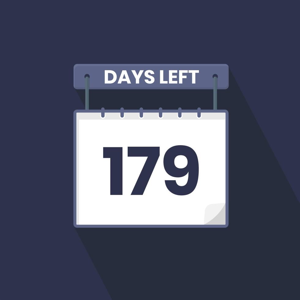 Faltam 179 dias para a contagem regressiva para promoção de vendas. Faltam 179 dias para o banner de vendas promocionais vetor