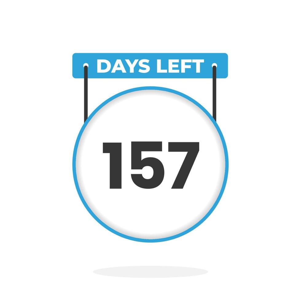 Faltam 157 dias para a contagem regressiva para promoção de vendas. Faltam 157 dias para o banner promocional de vendas vetor