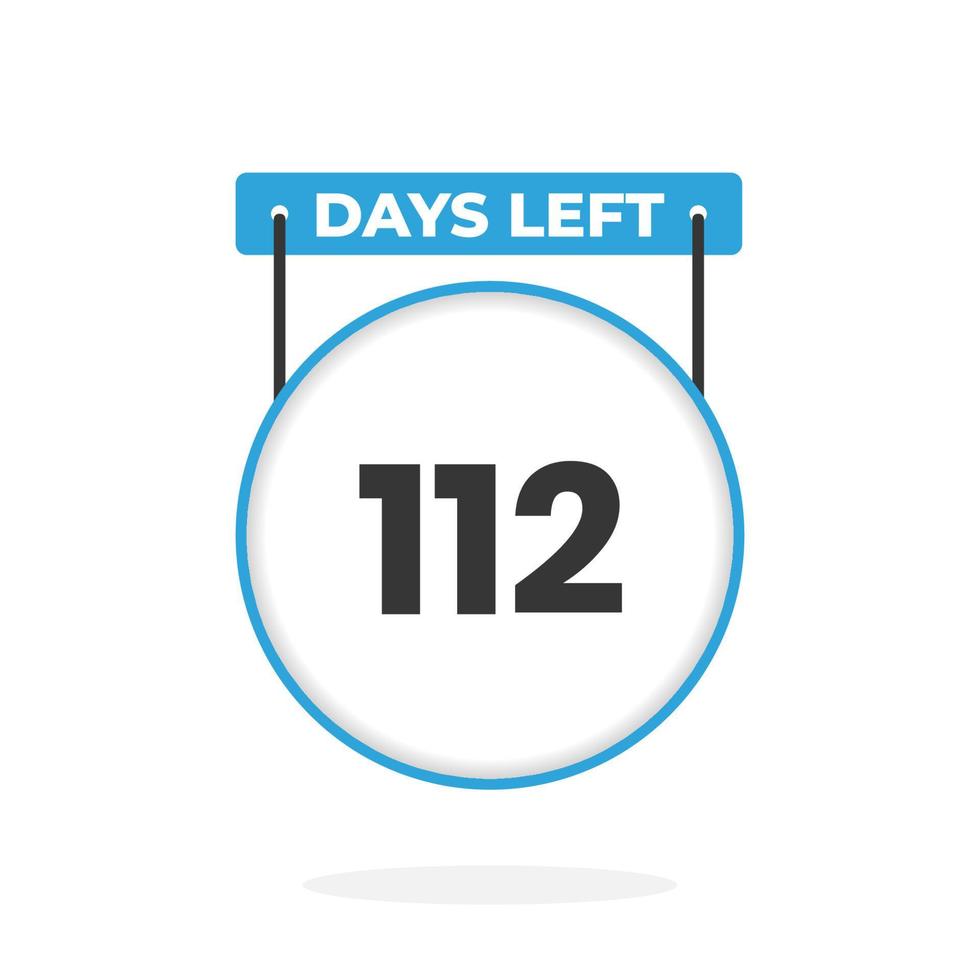 Faltam 112 dias para a contagem regressiva para promoção de vendas. Faltam 112 dias para o banner promocional de vendas vetor