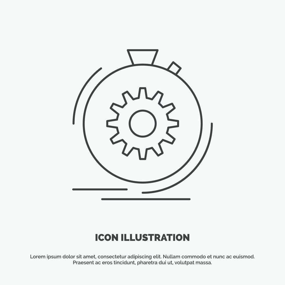 ação. velozes. atuação. processo. ícone de velocidade. símbolo cinza de vetor de linha para ui e ux. site ou aplicativo móvel