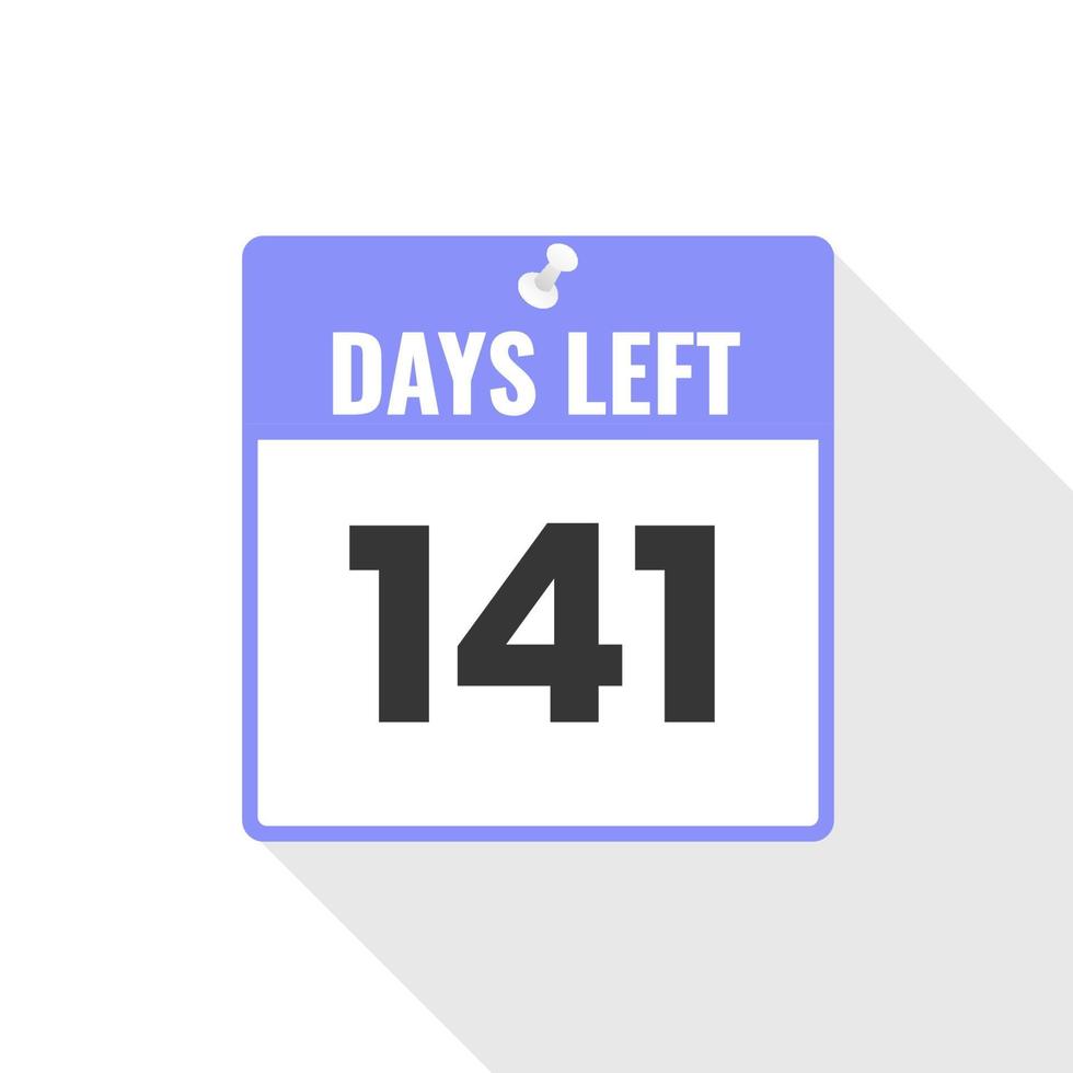 141 dias restantes ícone de vendas de contagem regressiva. Faltam 141 dias para o banner promocional vetor