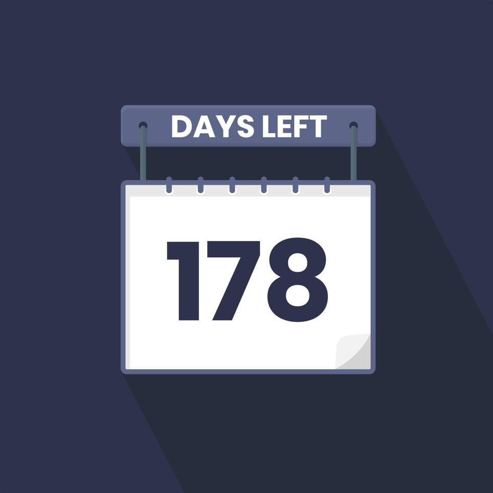Faltam 178 dias para a contagem regressiva para promoção de vendas. Faltam 178 dias para o banner promocional de vendas vetor