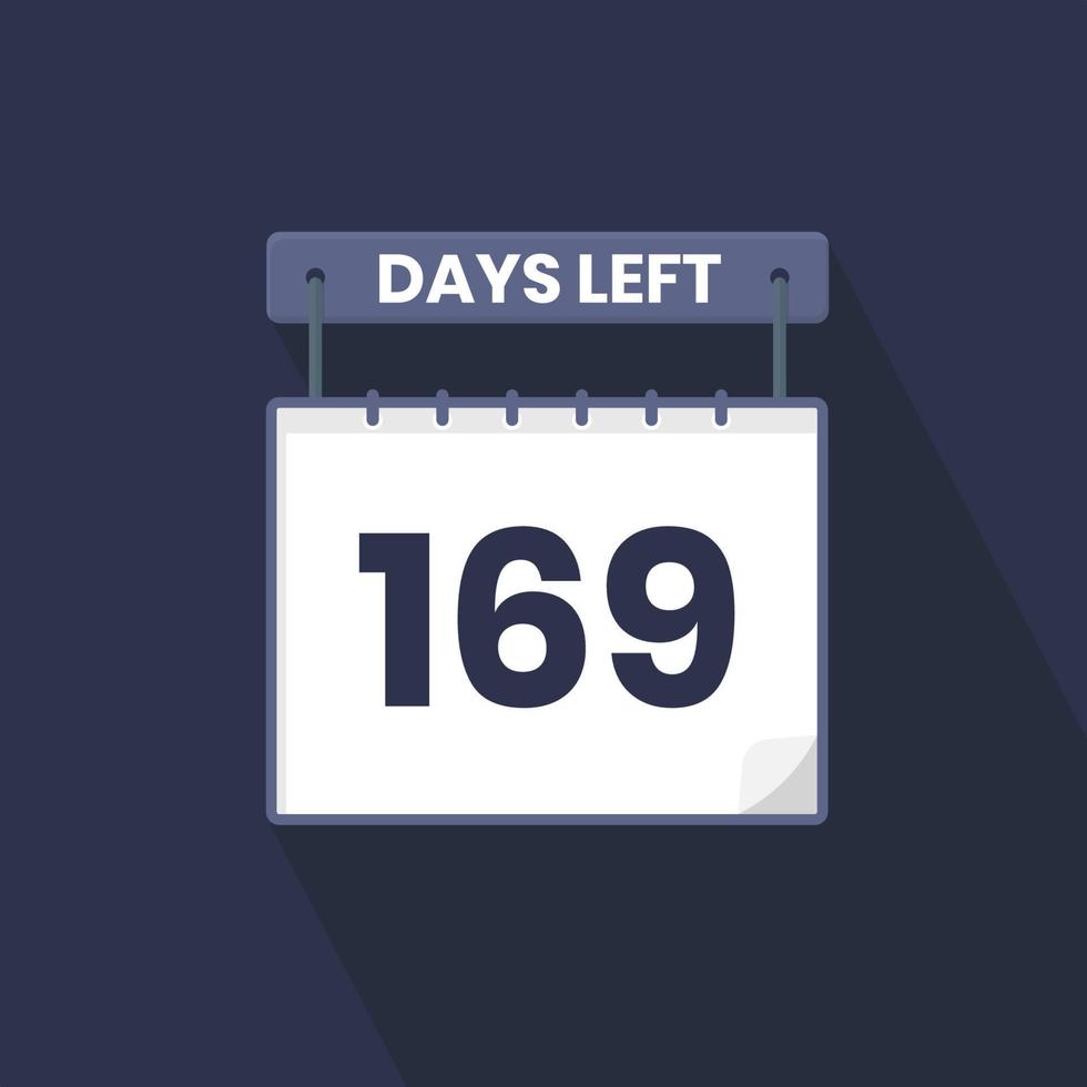Faltam 169 dias para a contagem regressiva para promoção de vendas. Faltam 169 dias para o banner promocional de vendas vetor