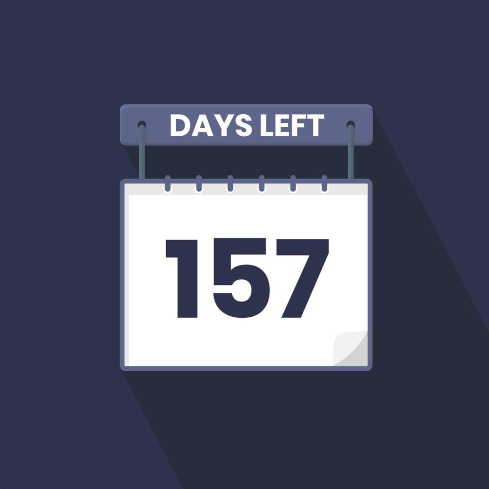 Faltam 157 dias para a contagem regressiva para promoção de vendas. Faltam 157 dias para o banner promocional de vendas vetor