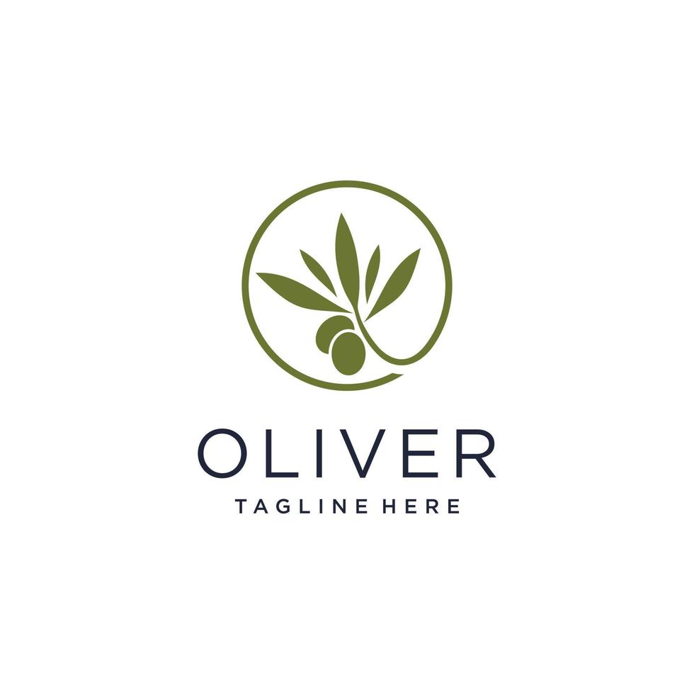 vetor de design de logotipo verde-oliva com conceito abstrato criativo