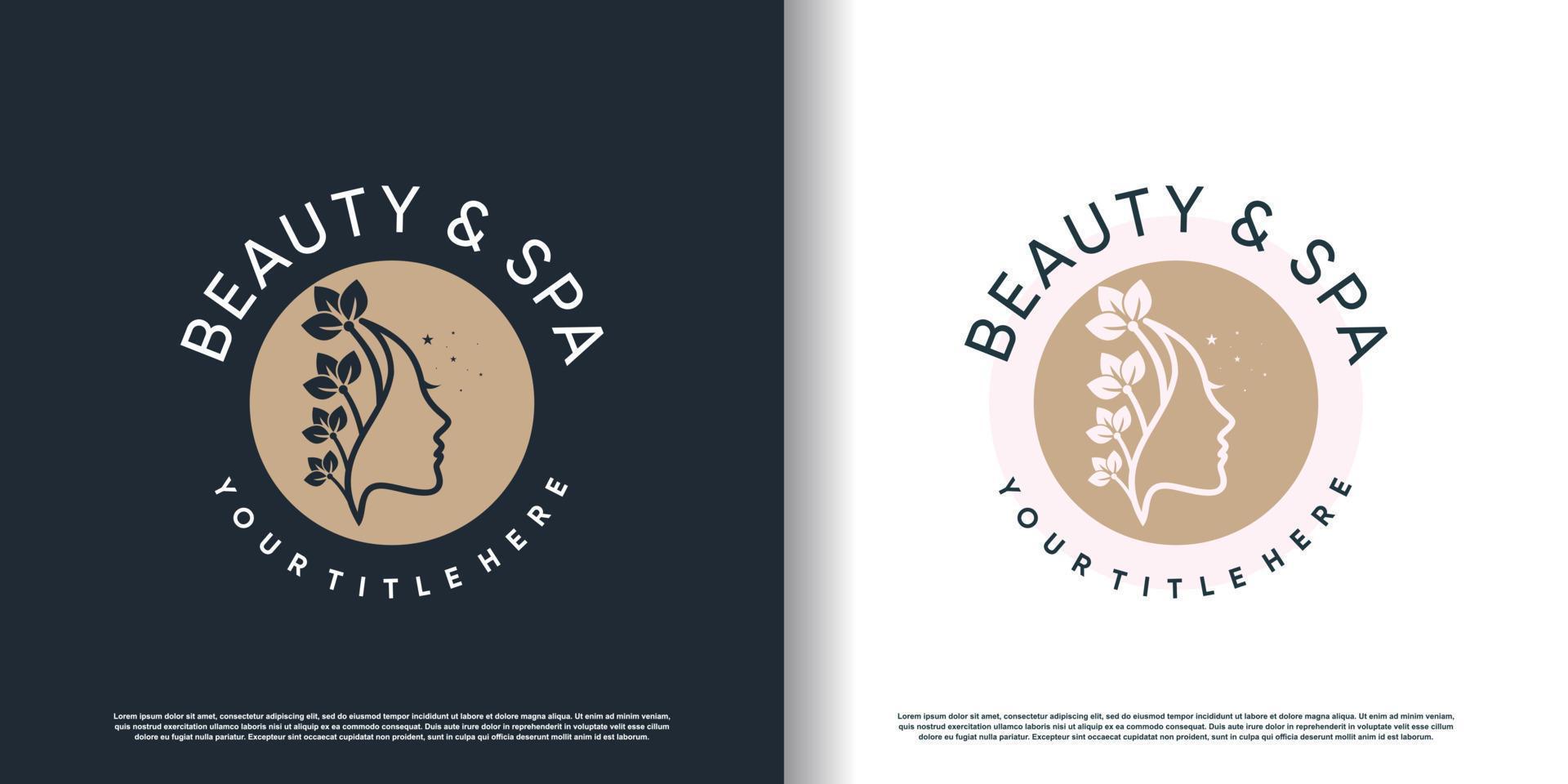 design de logotipo de beleza com vetor premium de conceito moderno