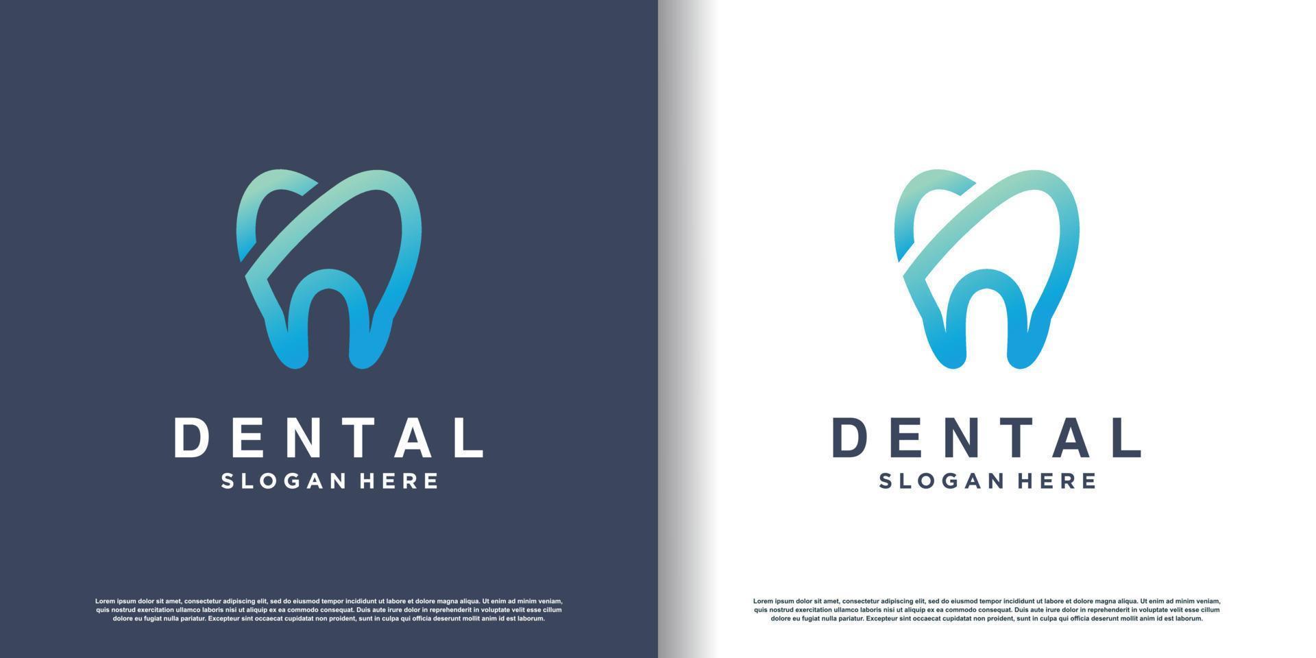 conceito de logotipo dental com vetor premium de estilo único e criativo parte 4