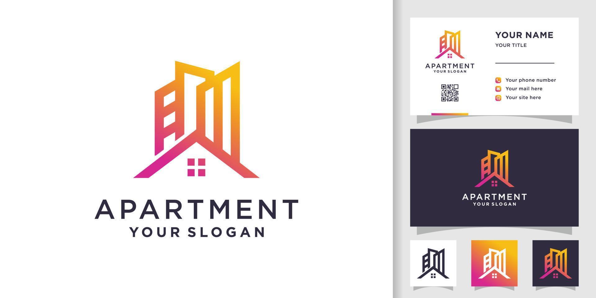 modelo de design de logotipo de apartamento vetor premium