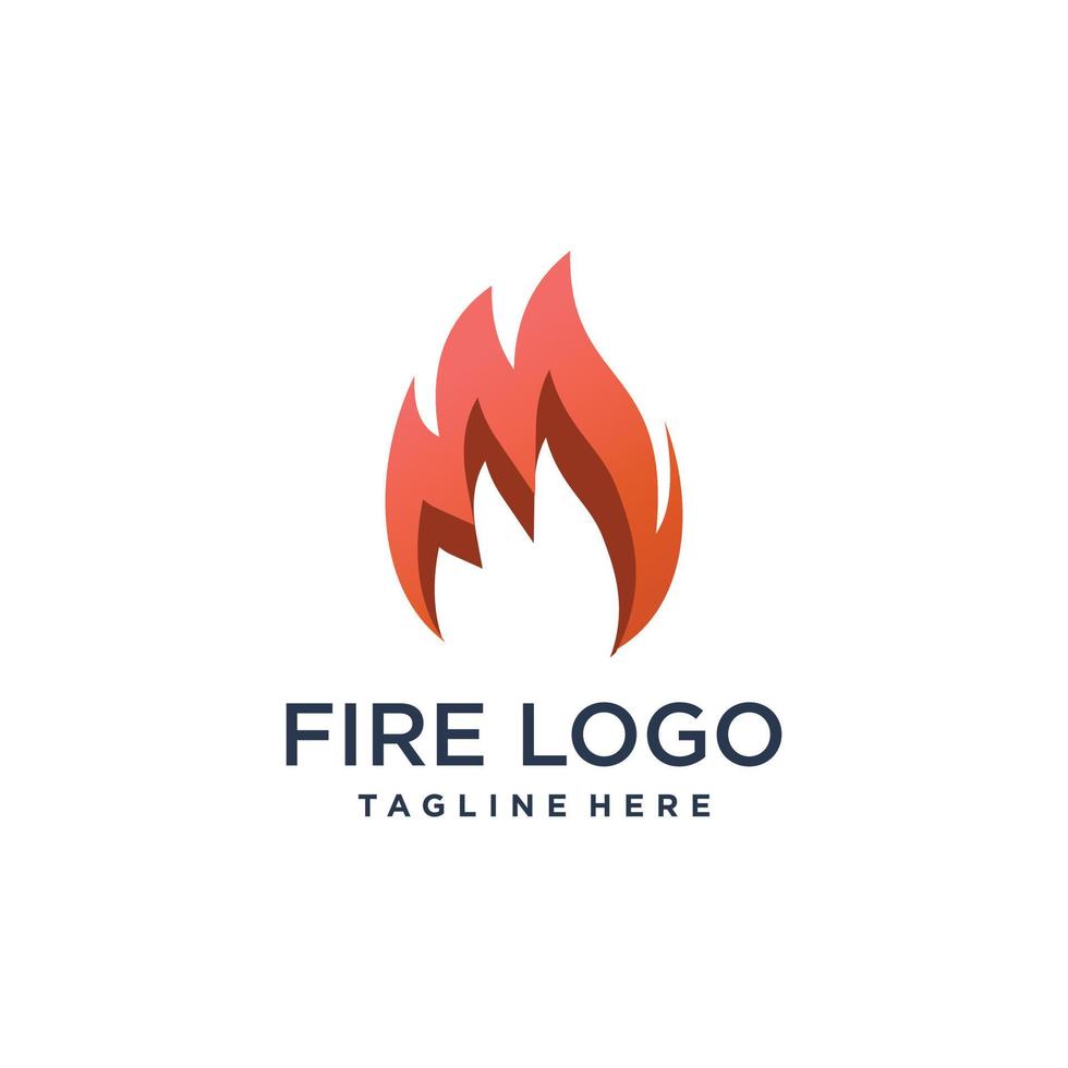 design de logotipo de fogo com vetor premium de conceito abstrato criativo