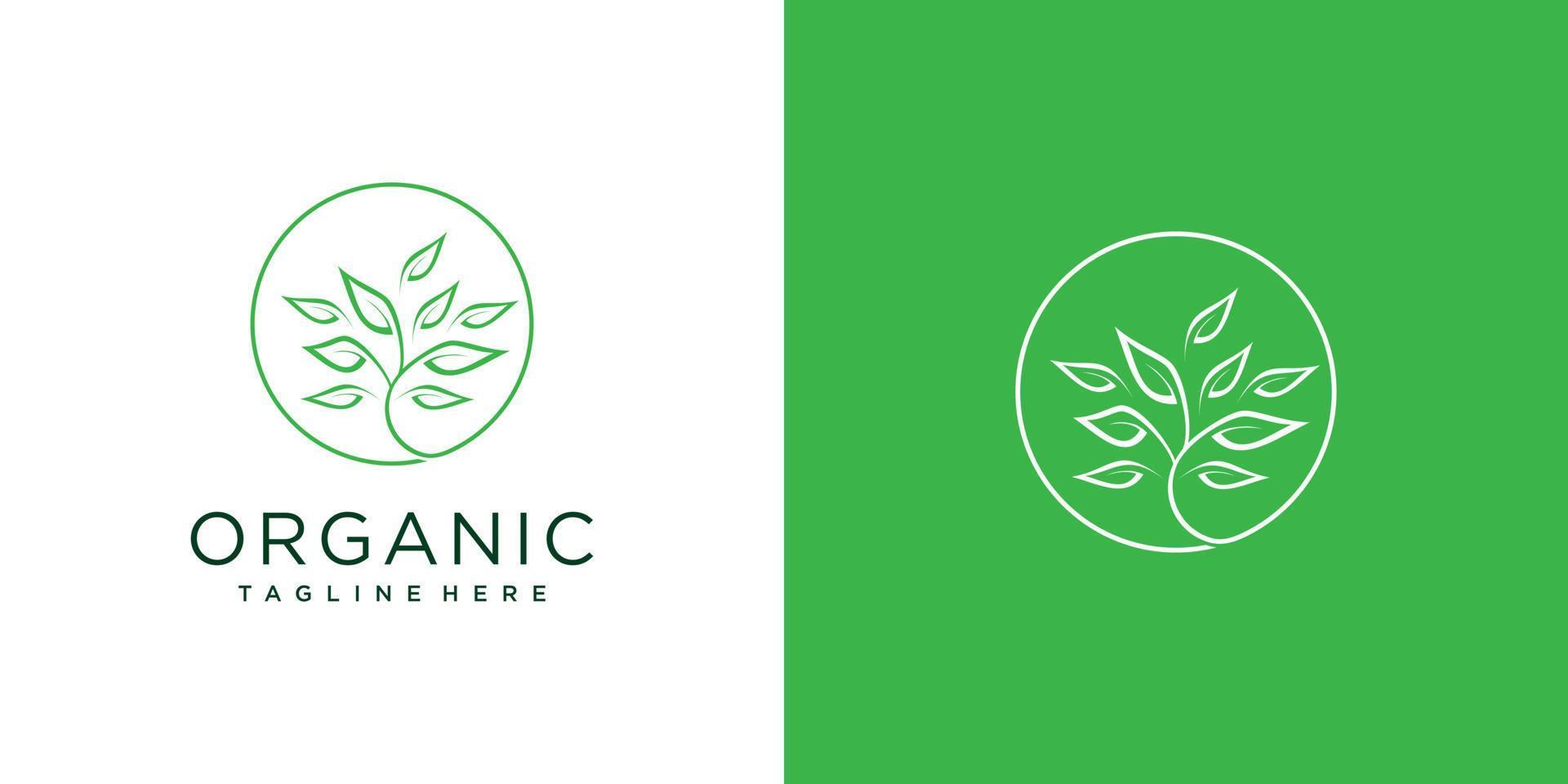 design de logotipo de natureza com vetor premium de conceito criativo