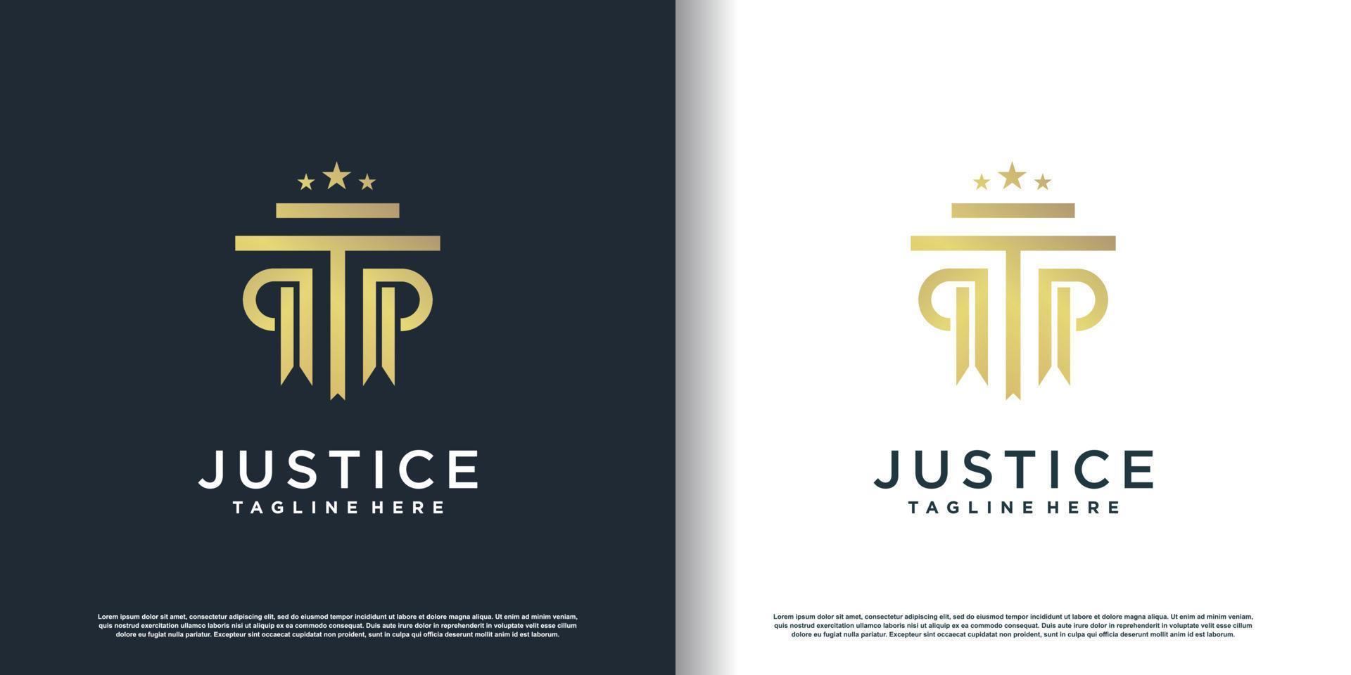 design de logotipo de lei com vetor premium de conceito simples e fresco