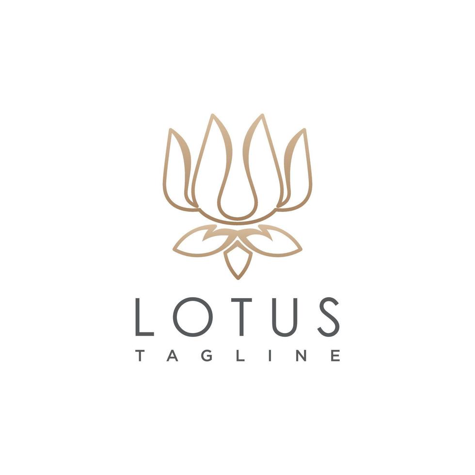 design de logotipo de lótus com vetor premium de conceito criativo dourado