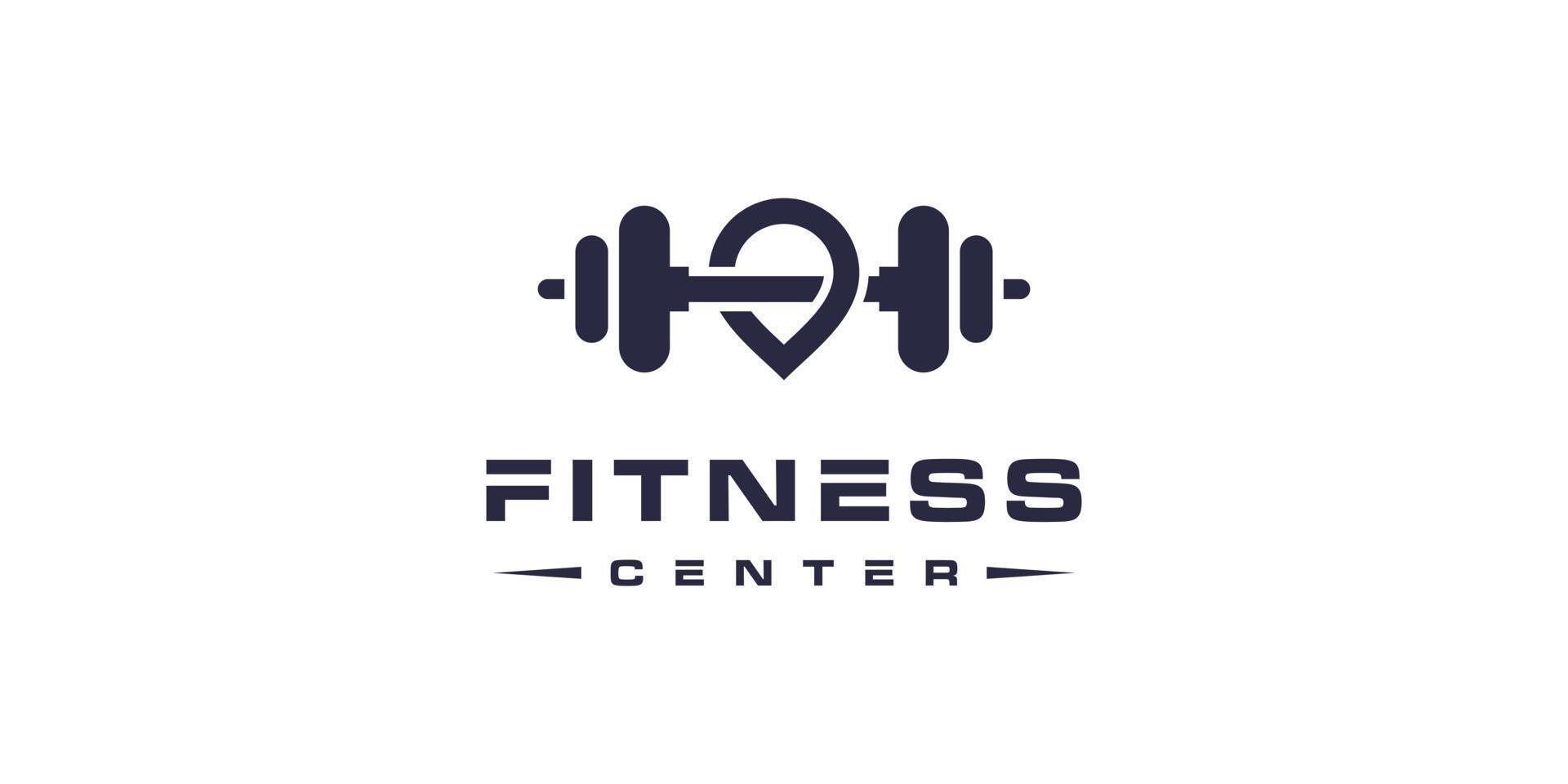 vetor de design de logotipo de fitness com conceito de elemento criativo