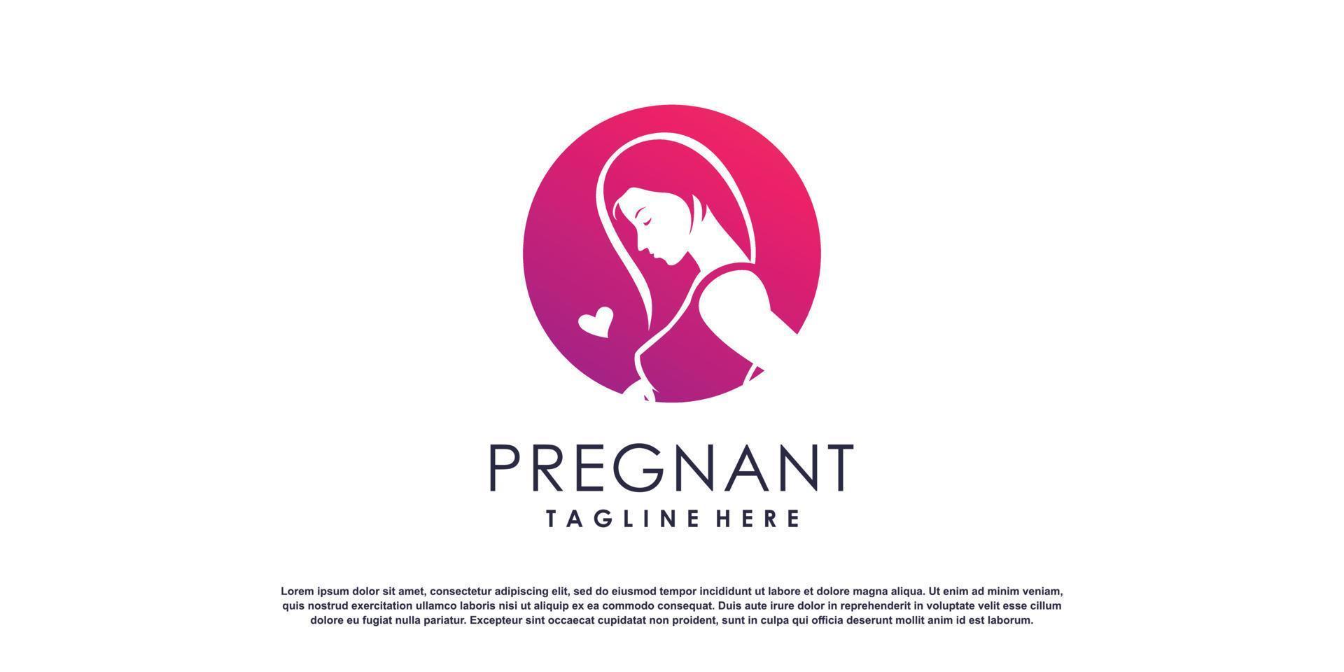 vetor de design de logotipo grávida com conceito moderno