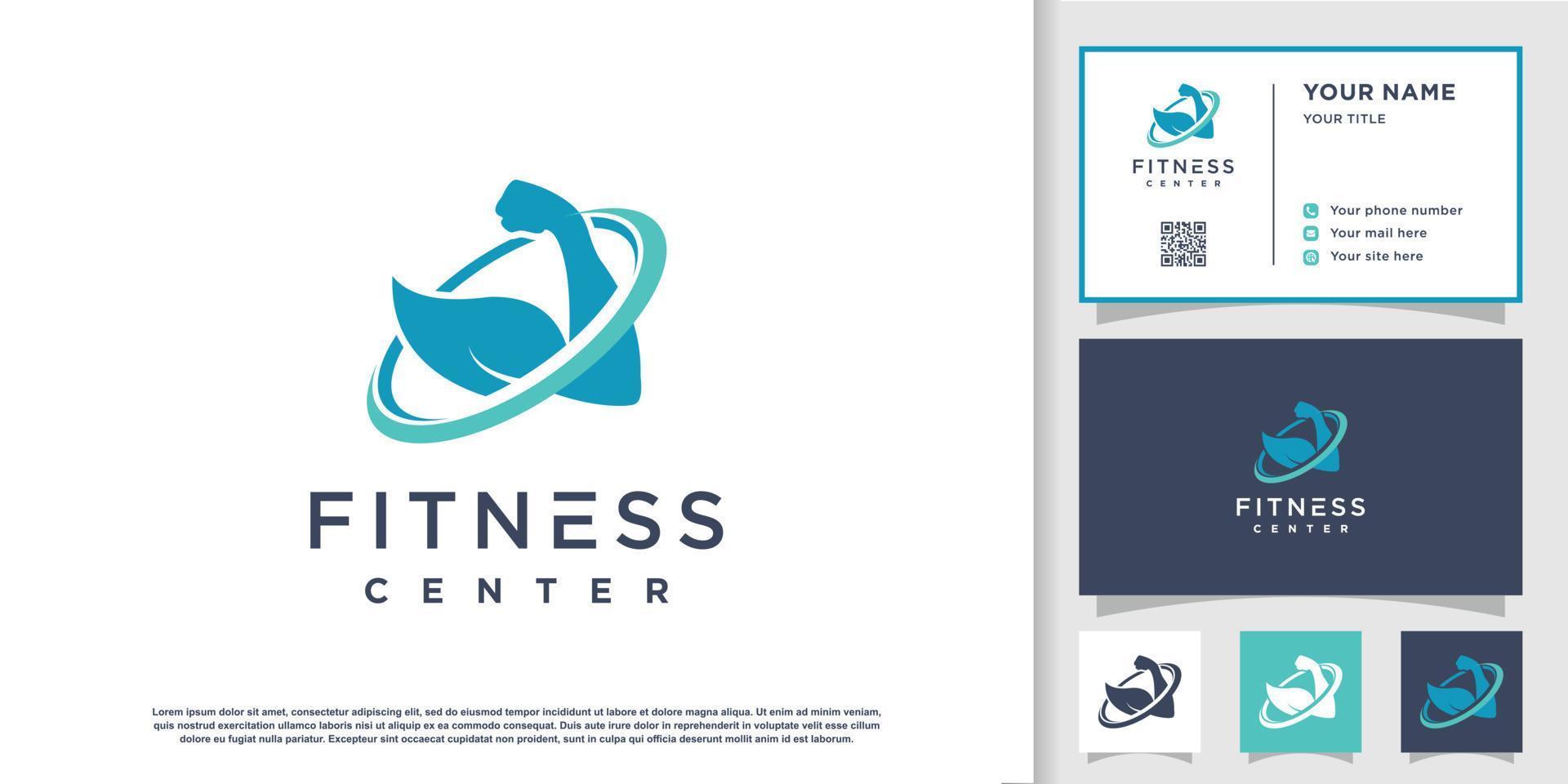 vetor de design de logotipo de fitness com conceito de elemento criativo