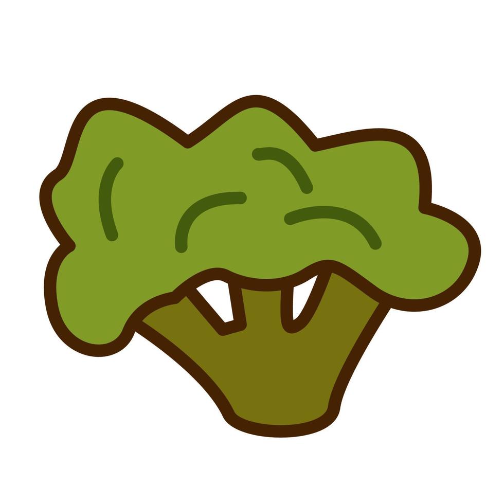 brócolis em estilo doodle. ilustração vetorial de um vegetal vetor