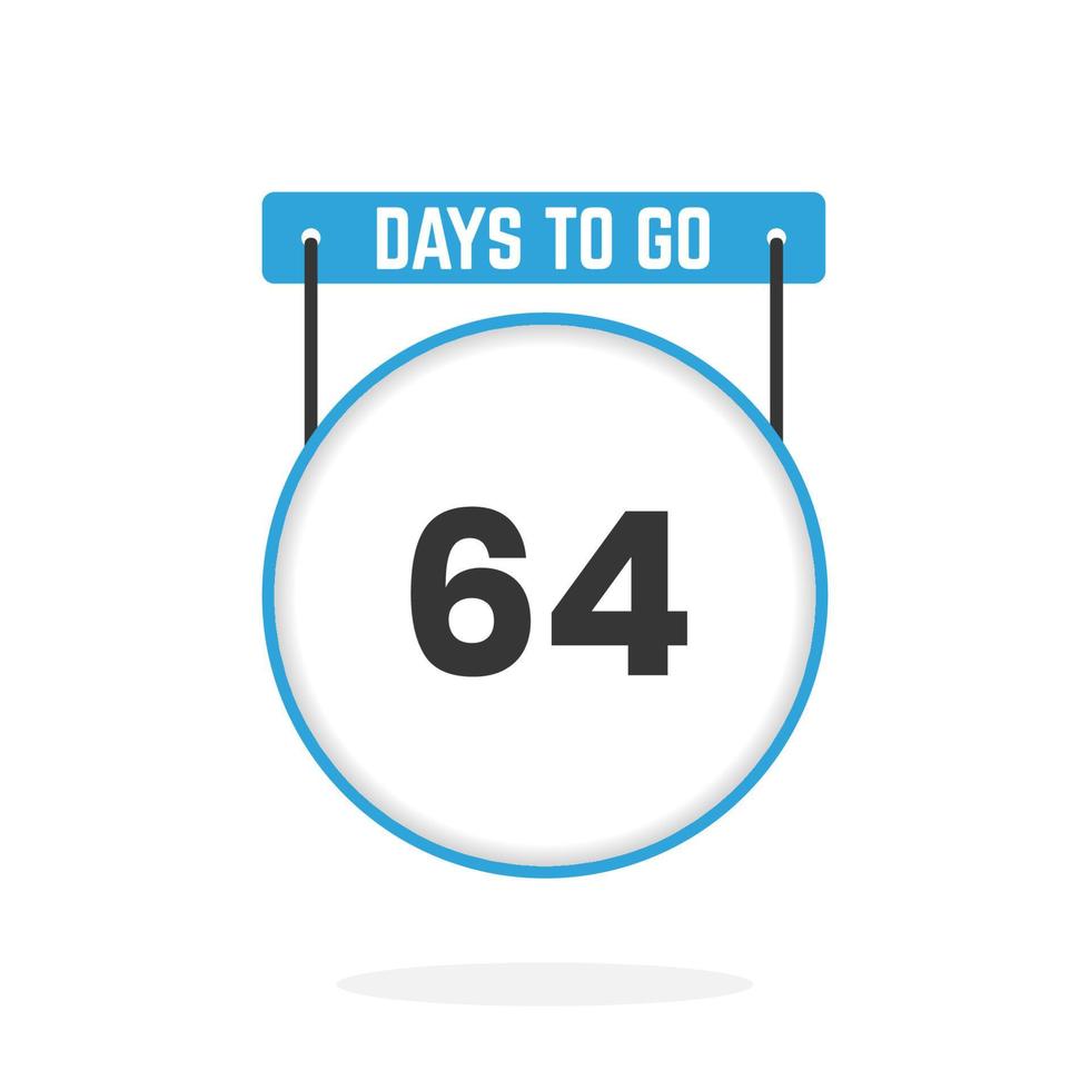 Faltam 64 dias para contagem regressiva para promoção de vendas. Faltam 64 dias para o banner promocional de vendas vetor