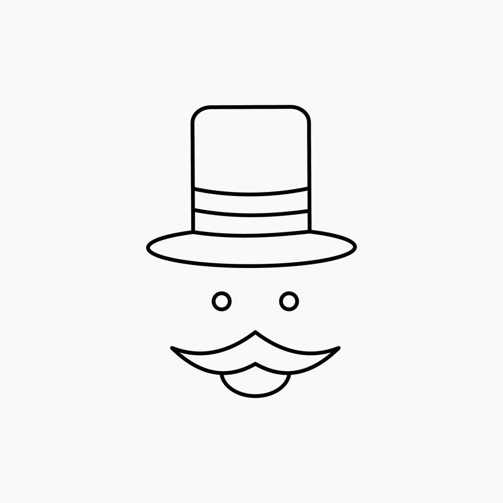 bigode. hipster. moveleiro. chapéu. ícone de linha de homens. ilustração vetorial isolada vetor