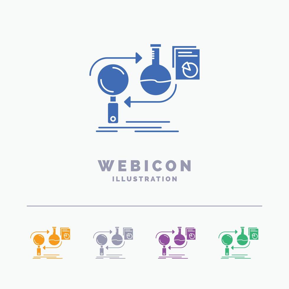 análise. o negócio. desenvolve. desenvolvimento. modelo de ícone da web de glifo de 5 cores do mercado isolado no branco. ilustração vetorial vetor