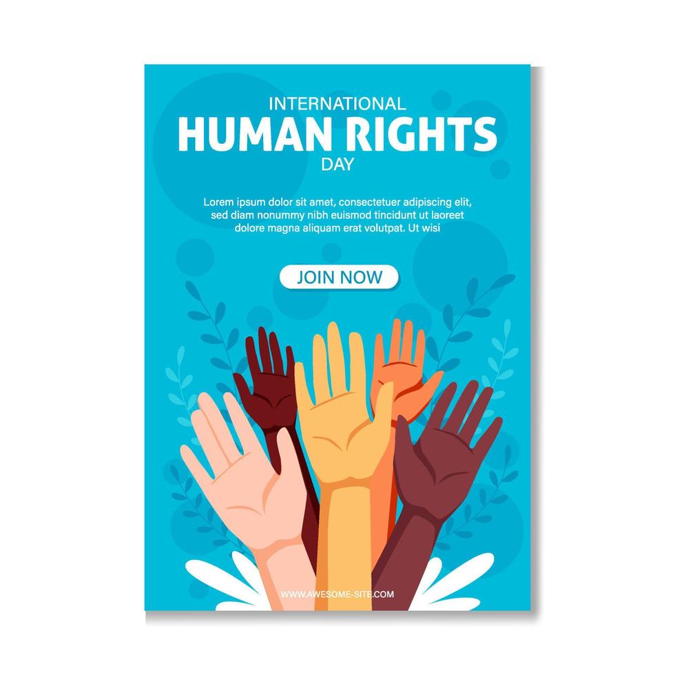 modelo de cartaz do dia dos direitos humanos vetor