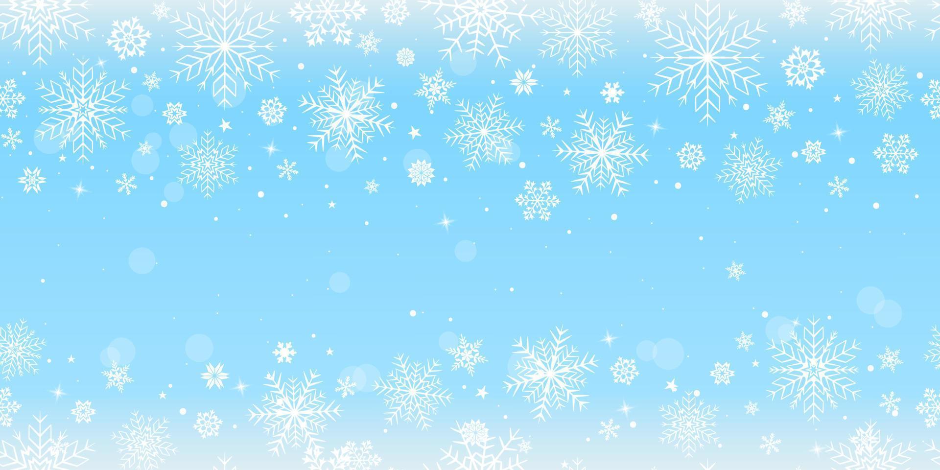 padrão sem emenda de Natal com flocos de neve. flocos de neve caindo sobre um fundo azul. queda de neve. vetor