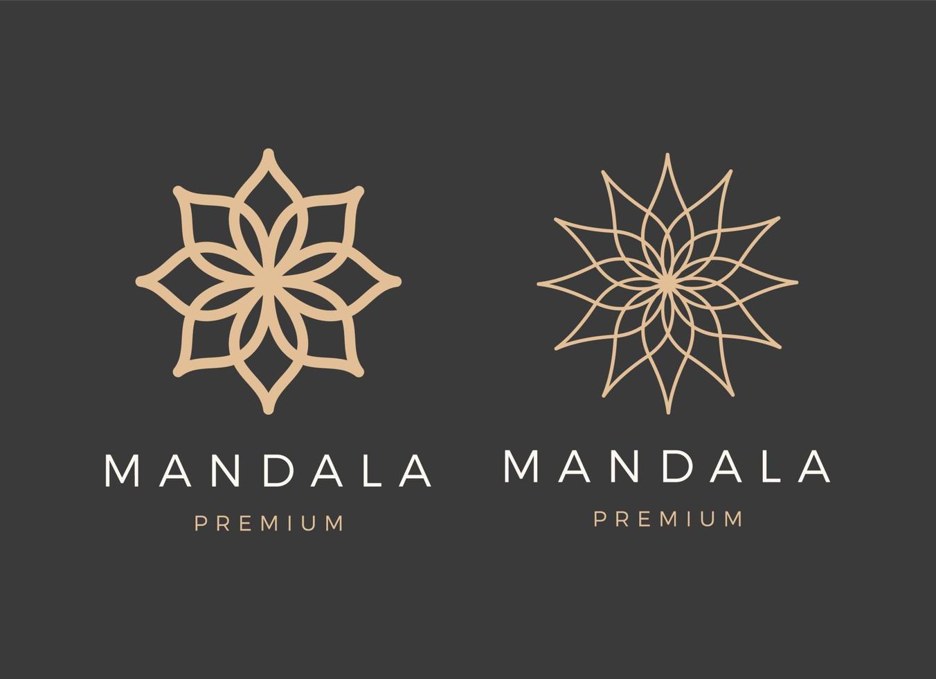 design de logotipo de mandala de ouro premium e luxuoso vetor