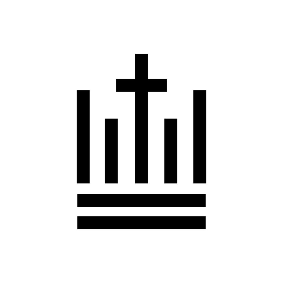 ícone de coroa gótica minimalista isolado. ilustração vetorial do logotipo da coroa real vetor