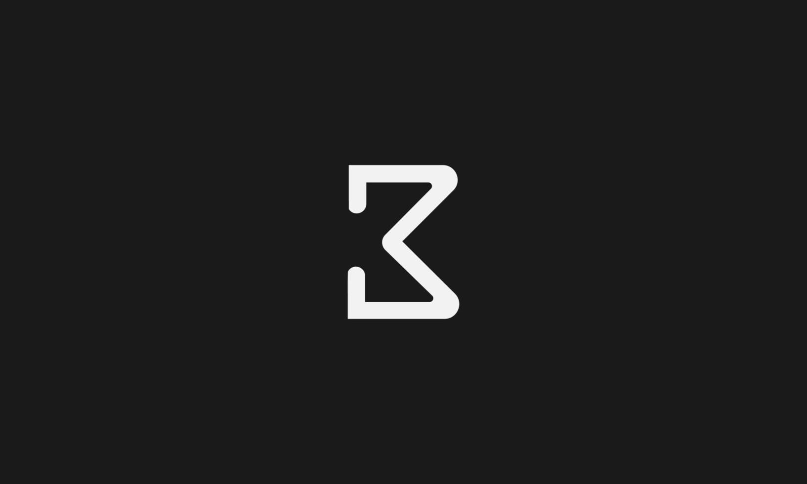 b letra logotipo monograma design minimalista vetor