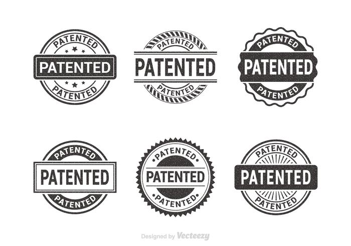 Selos de borracha de vetores patenteados gratuitos