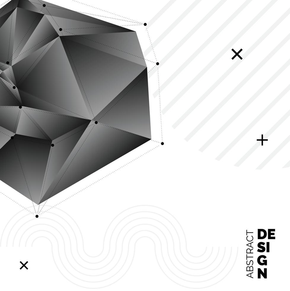 fundo de vetor de forma poligonal de papel preto origami. ilustração geométrica abstrata com lugar para texto