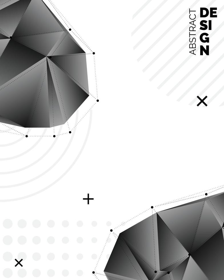 fundo de vetor de forma poligonal de papel preto origami. ilustração geométrica abstrata com lugar para texto