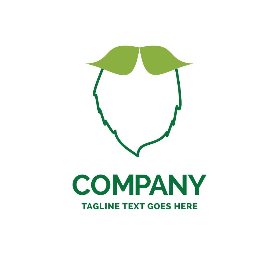 bigode. hipster. moveleiro. suportado. modelo de logotipo de negócios plana de homens. design de marca verde criativo. vetor