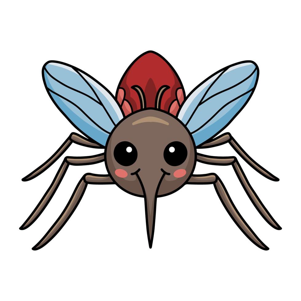 design de desenho animado de mosquito bonitinho vetor
